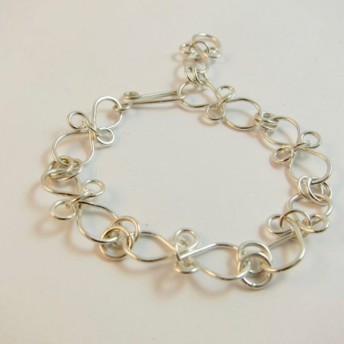 Karen Meador, Ph.D.'s Infinity Link Bracelet - , Contemporary Wire Jewelry, Findings, Clasps, Components, Loops, Wire Loop, Wrapped Wire Loop, infinity link bracelet